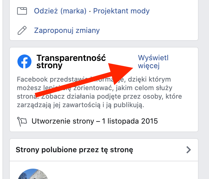 Transparentność strony na Facebooku